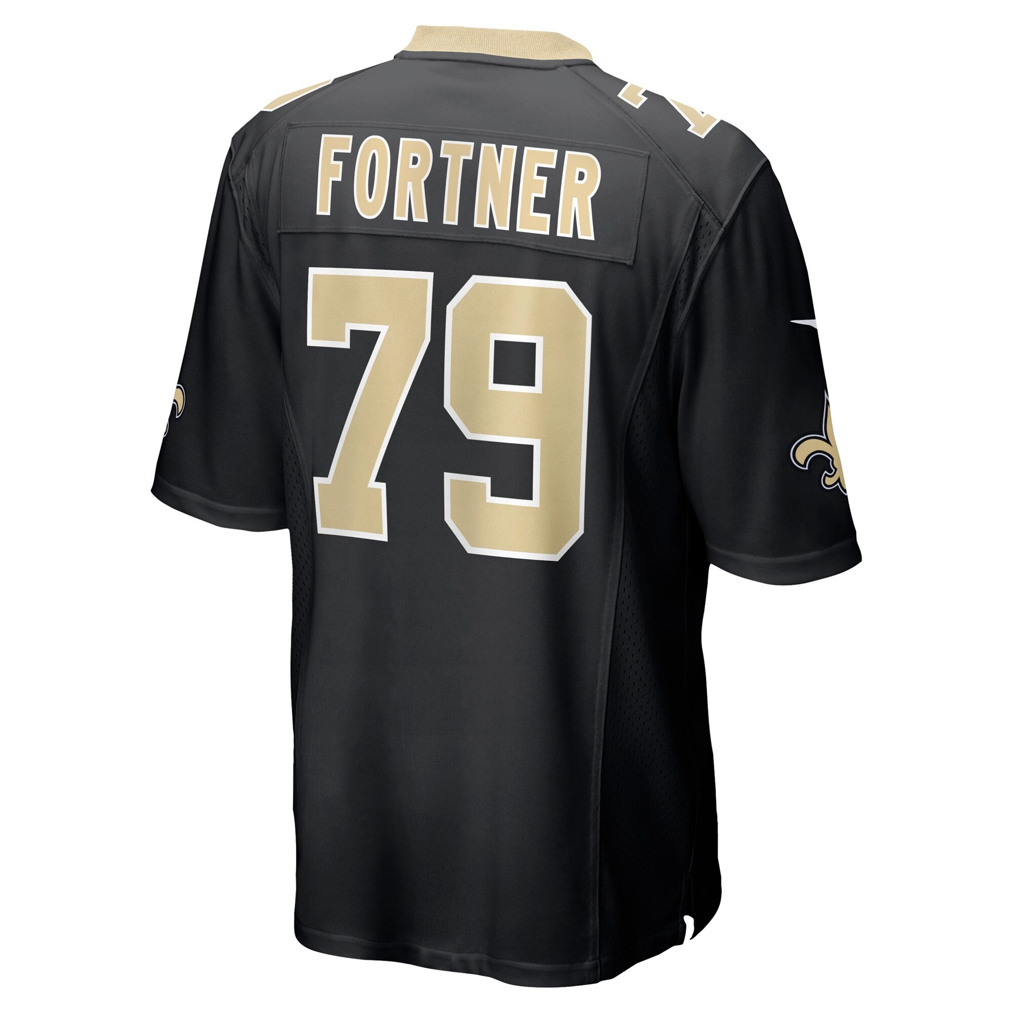 New Orleans Saints Luke Fortner Black Team Game Jersey