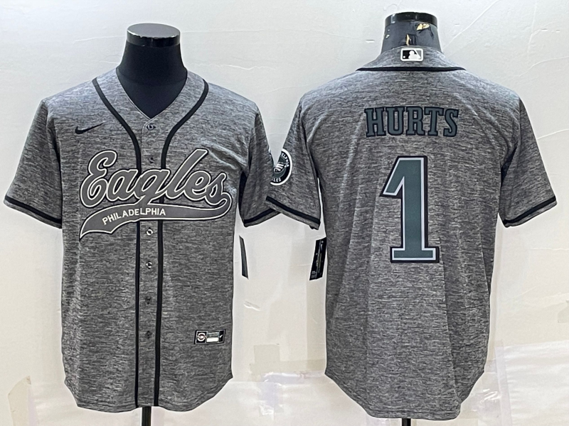 Men's Philadelphia Eagles Jalen Hurts #1 Gray Player jersey Joint Edition