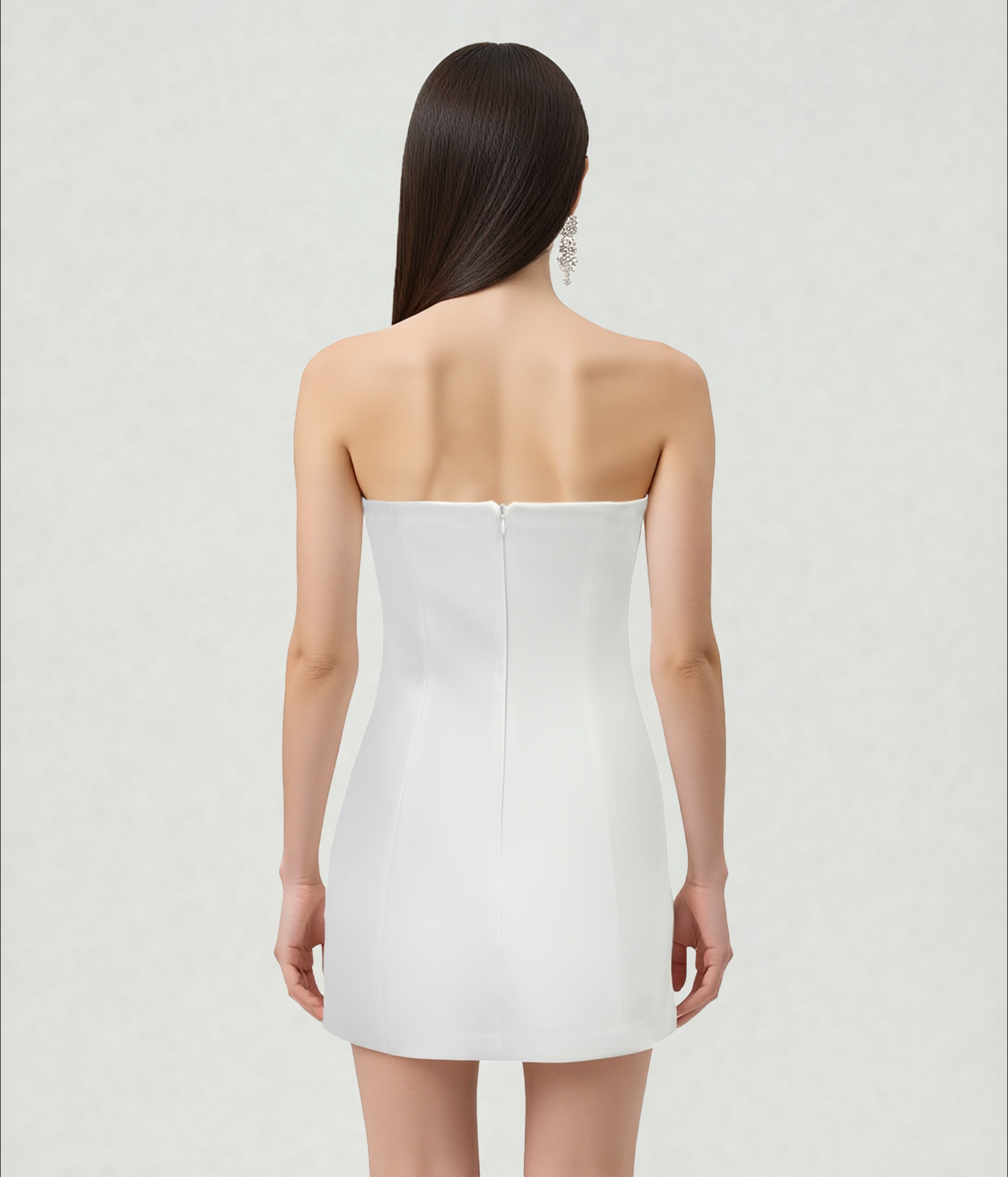 Floral Printed Mini Dress - White