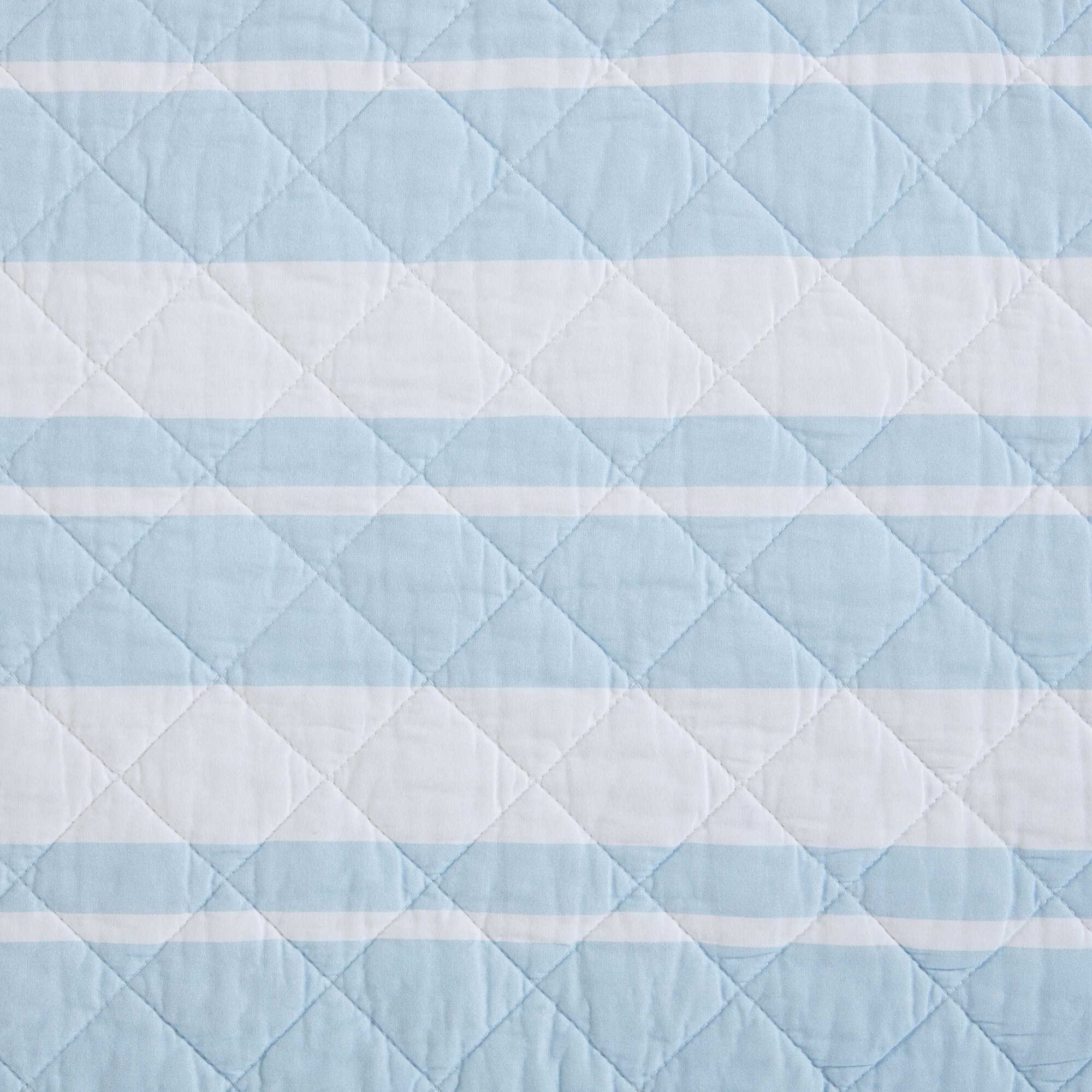 Nautica Seafront Stripe Blue Twin Quilt Set