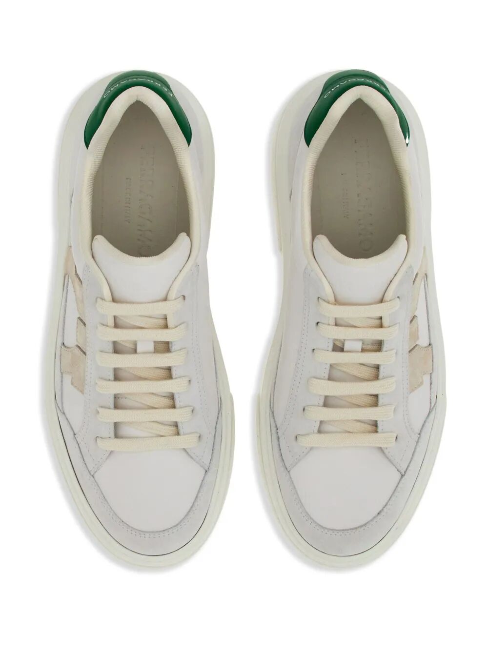 Ferragamo Men Cassina Leather Sneakers With Gancini Patch