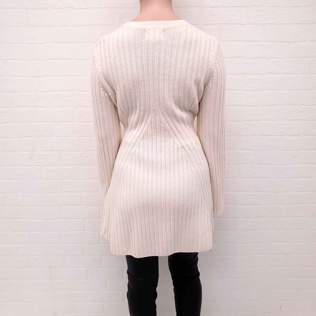 LOULOU STUDIO CREAM WOOL MINI DRESS - SIZE M