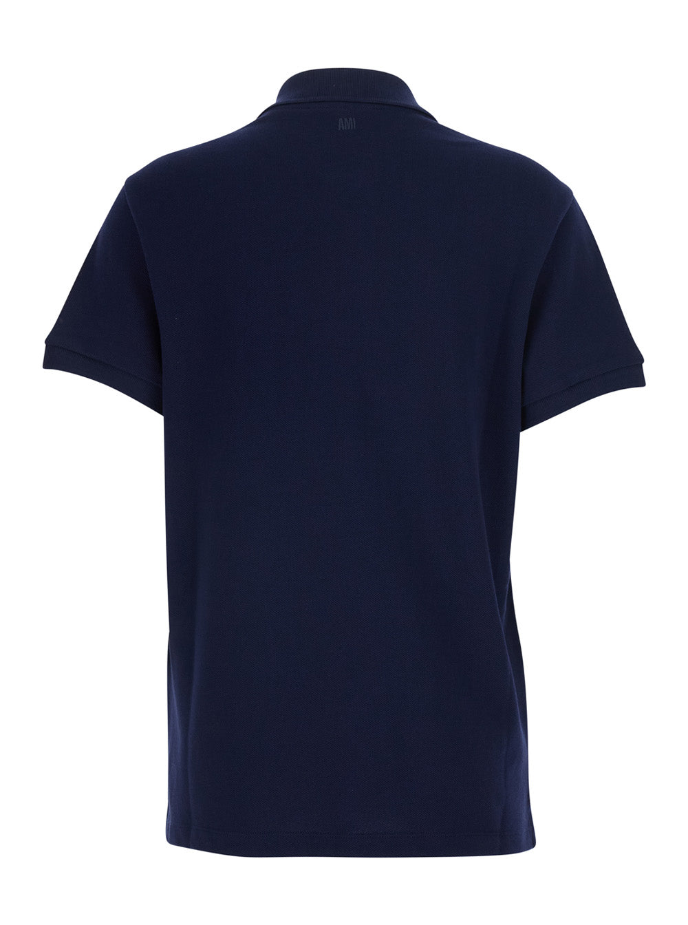 Ami Paris Men Polo With Classic Collar And Adc Embroidery On The Front In Blue Cotton For Women