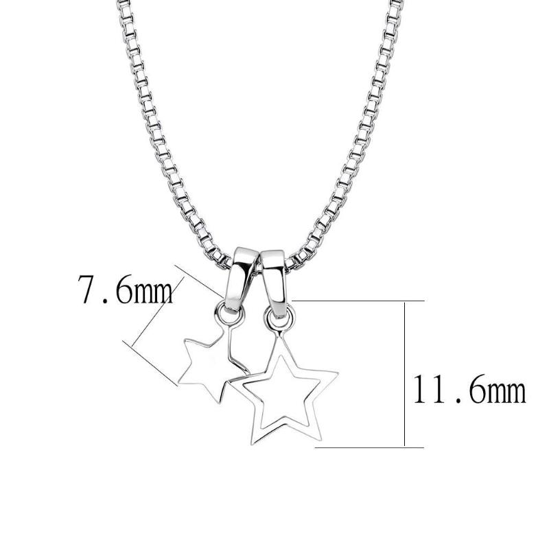 IP rhodium (PVD) Brass Chain Pendant with No Stone