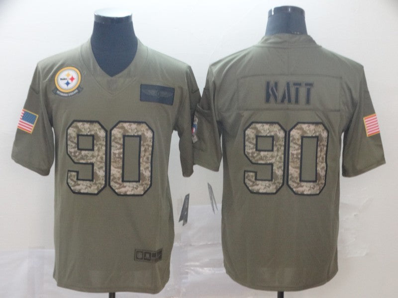 Men's Pittsburgh Steelers T.J. Watt #90 Brown Authentic Game jersey