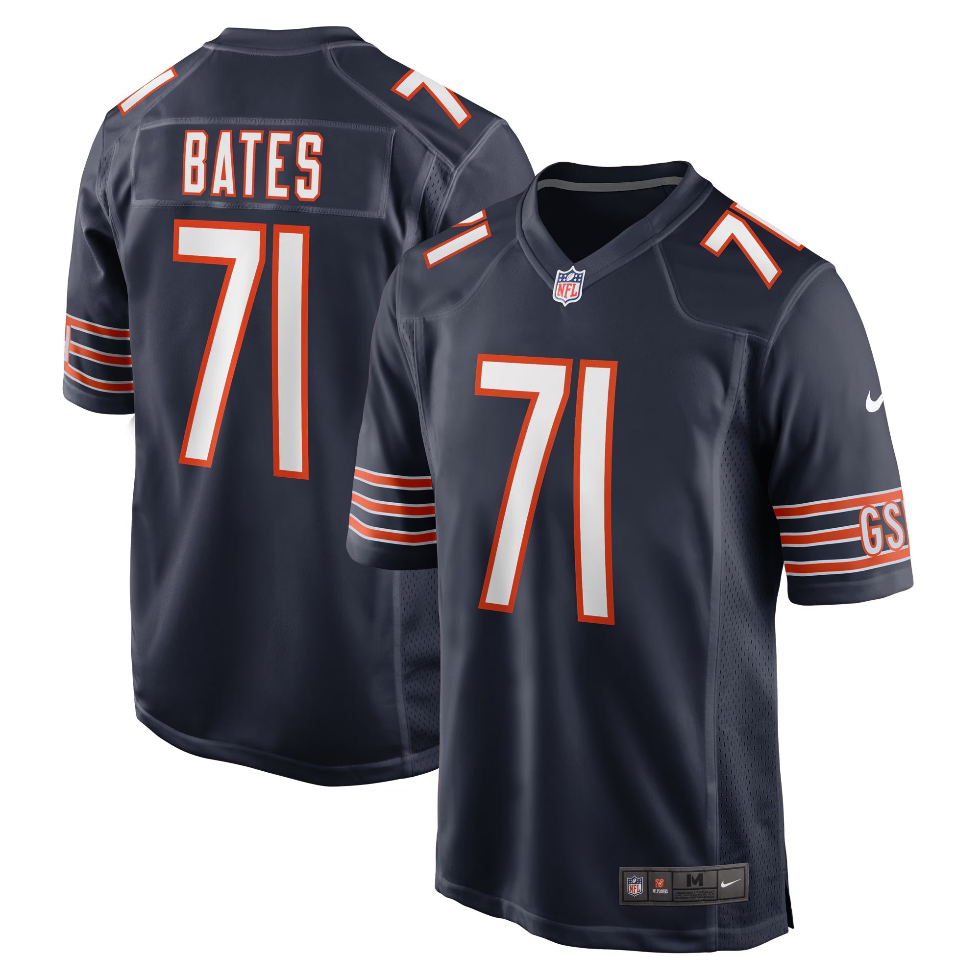 Chicago Bears Ryan Bates Navy Game Jersey