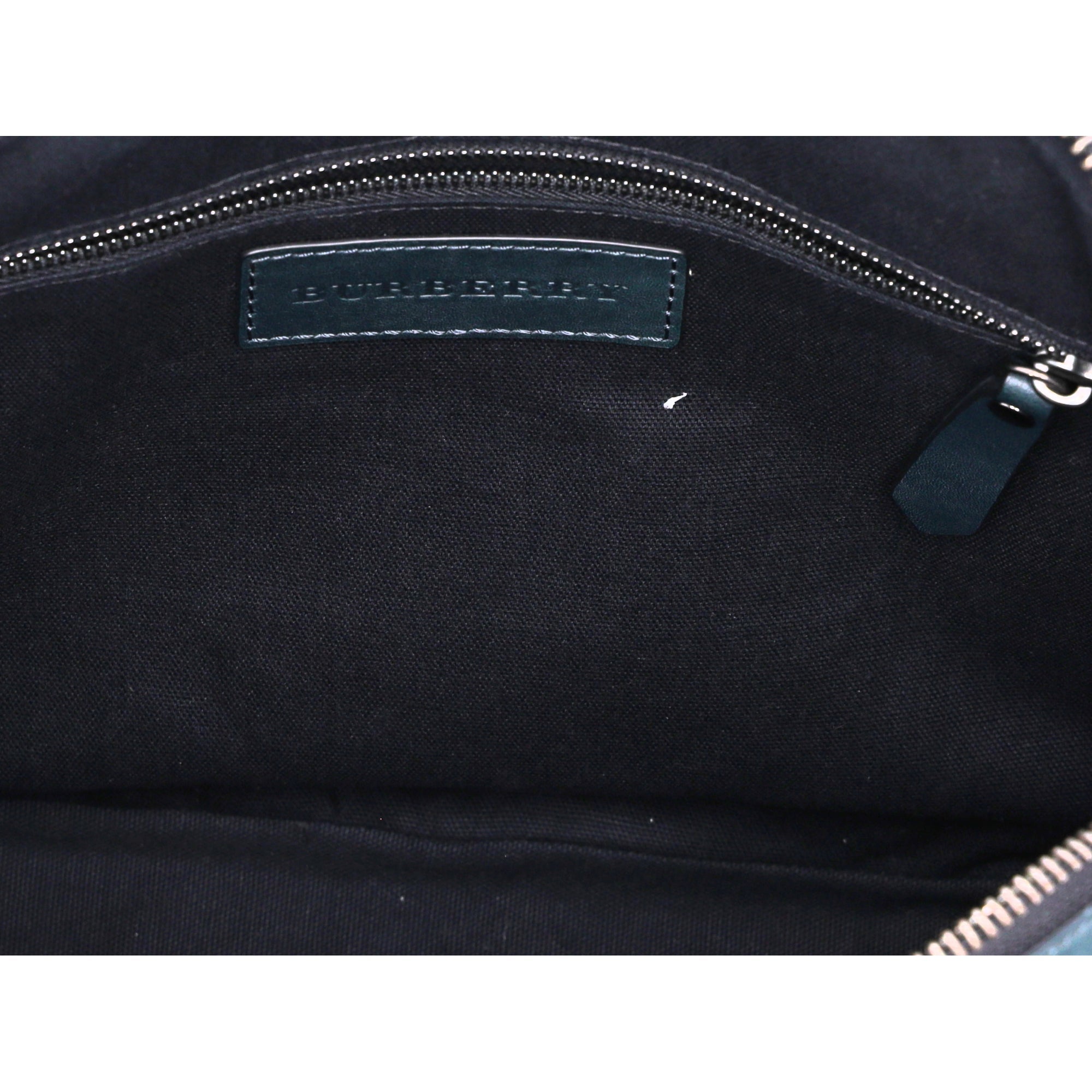 Burberry Business Bag Dark Brown Dark Green Black PVC Leather