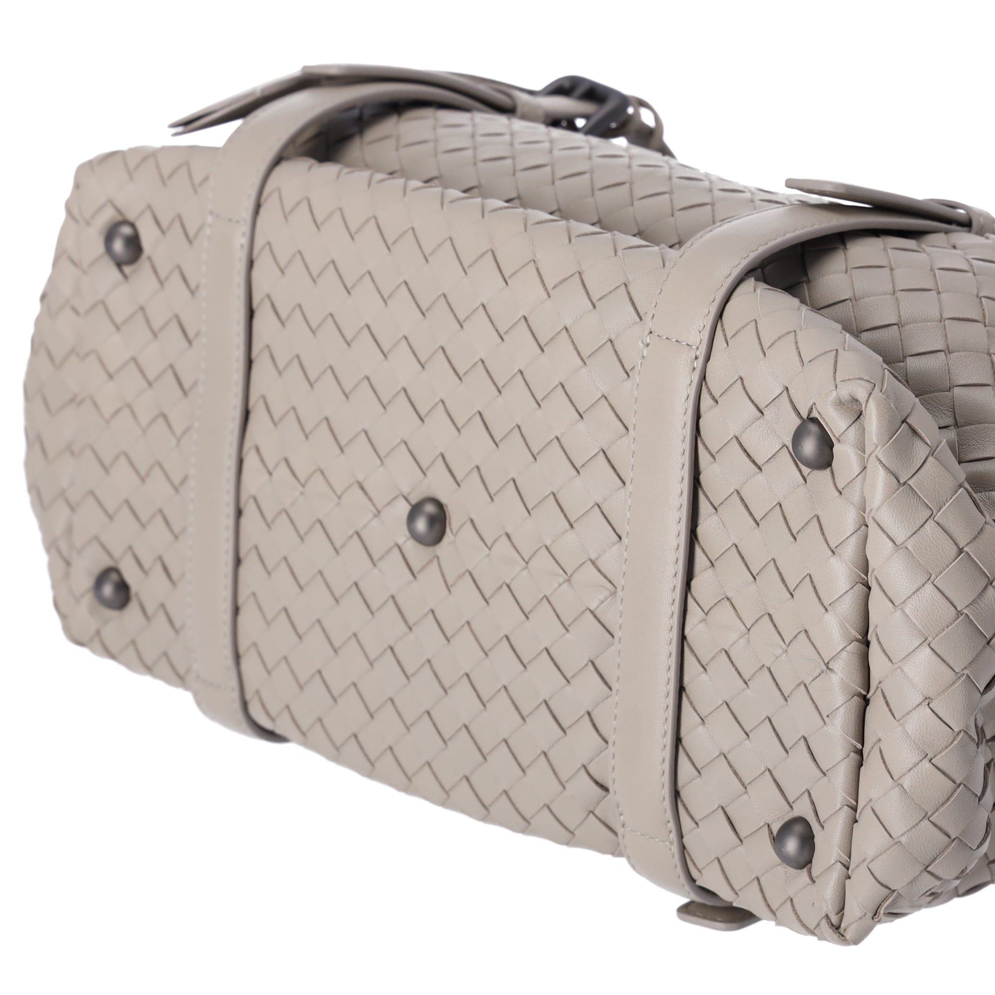 BOTTEGA VENETA Montaigne Slouchy Handbag Light Gray Leather