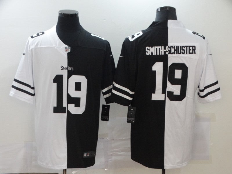 Men's Pittsburgh Steelers JuJu Smith-Schuster #19 Black/White Game jersey