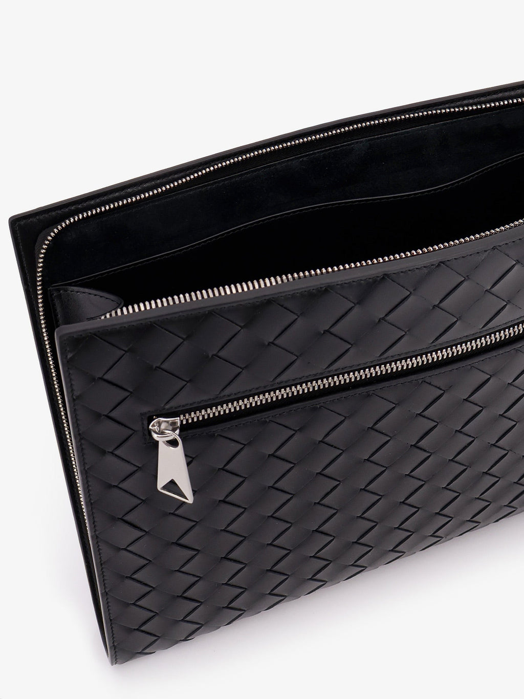 Bottega Veneta Men Avenue Leather Document Case With Intrecciato Motif