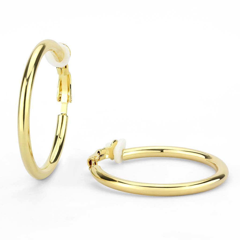 Gold Brass Earrings with No Stone