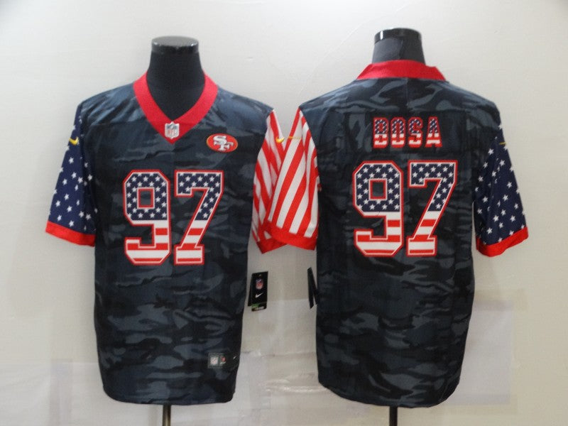 Men's San Francisco 49ers Nick Bosa #97 Gray Camouflage Game Player jersey