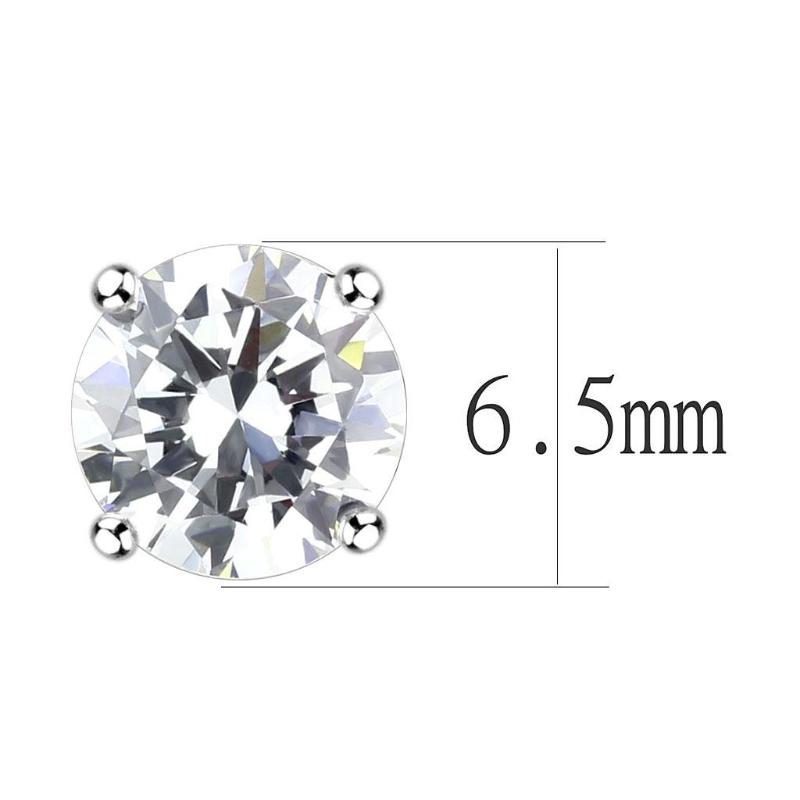Rhodium Brass Earrings with AAA Grade CZ in Clear