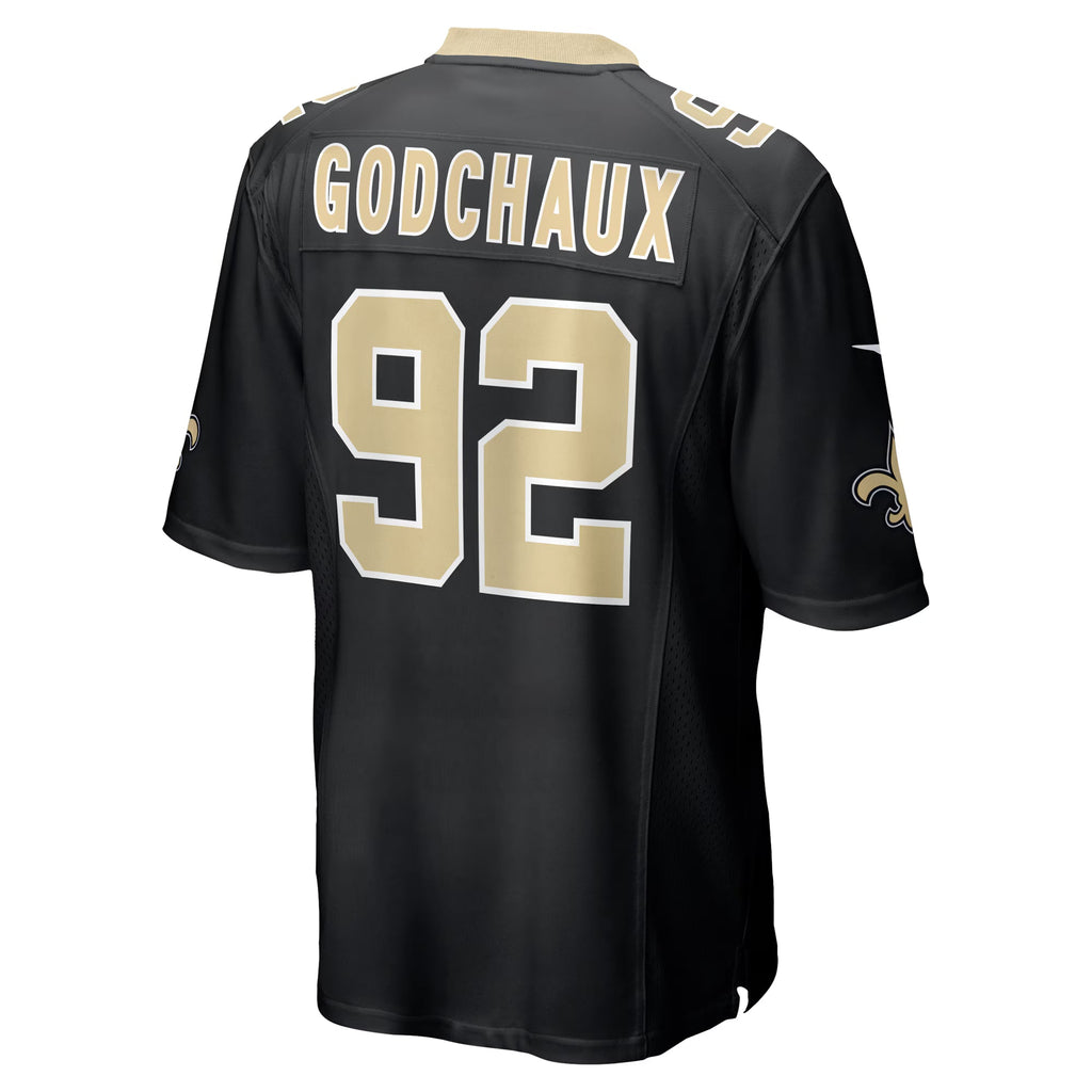 New Orleans Saints Davon Godchaux Black Team Game Jersey