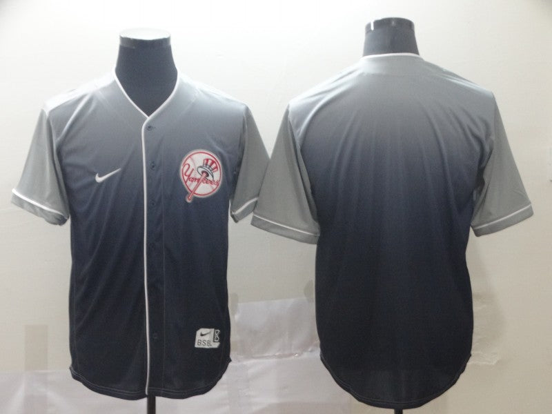 Men's New York Yankees Grey Gradient Replica Blank Jersey1