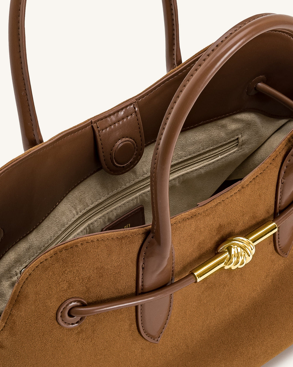 Adele Metal Rope Knot Tote Bag - Caramel Brown
