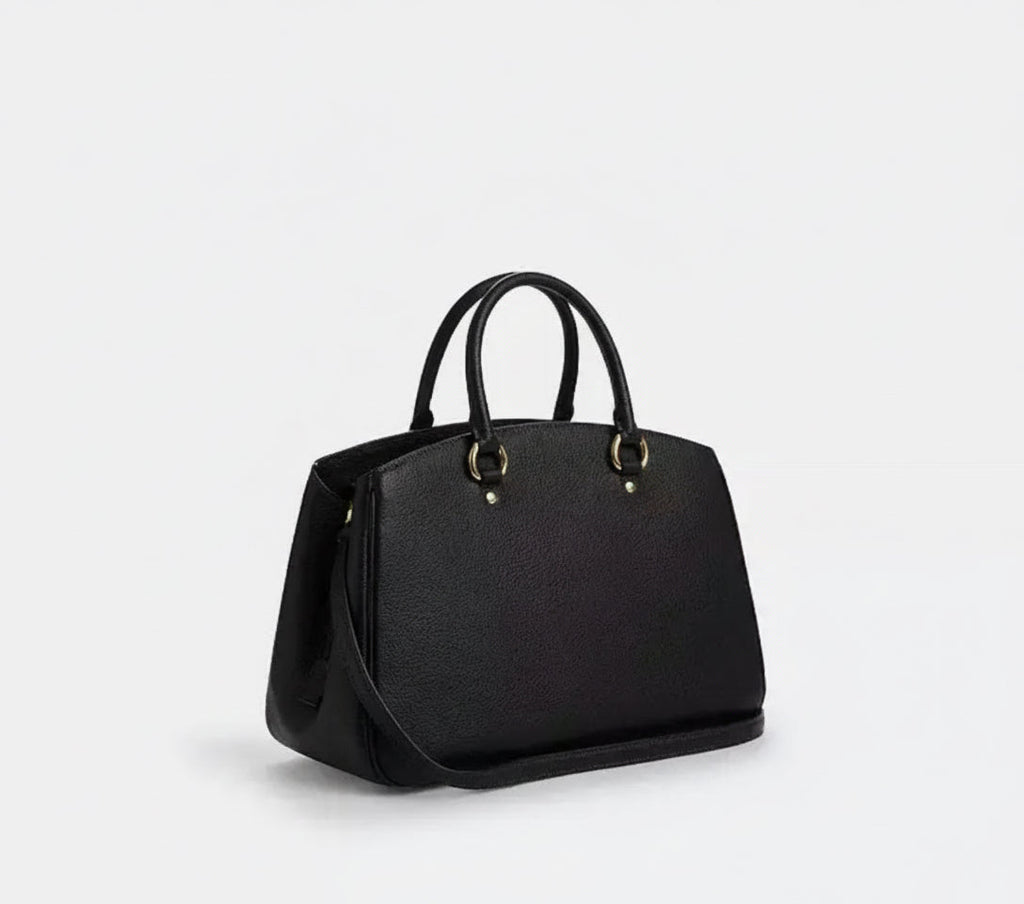 NWT Coach Savannah Carryall Leather Bag In Black