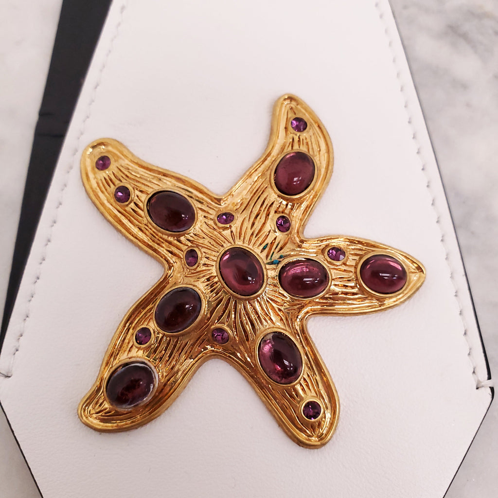 VERSACE WHITE STARFISH BAG CHARM