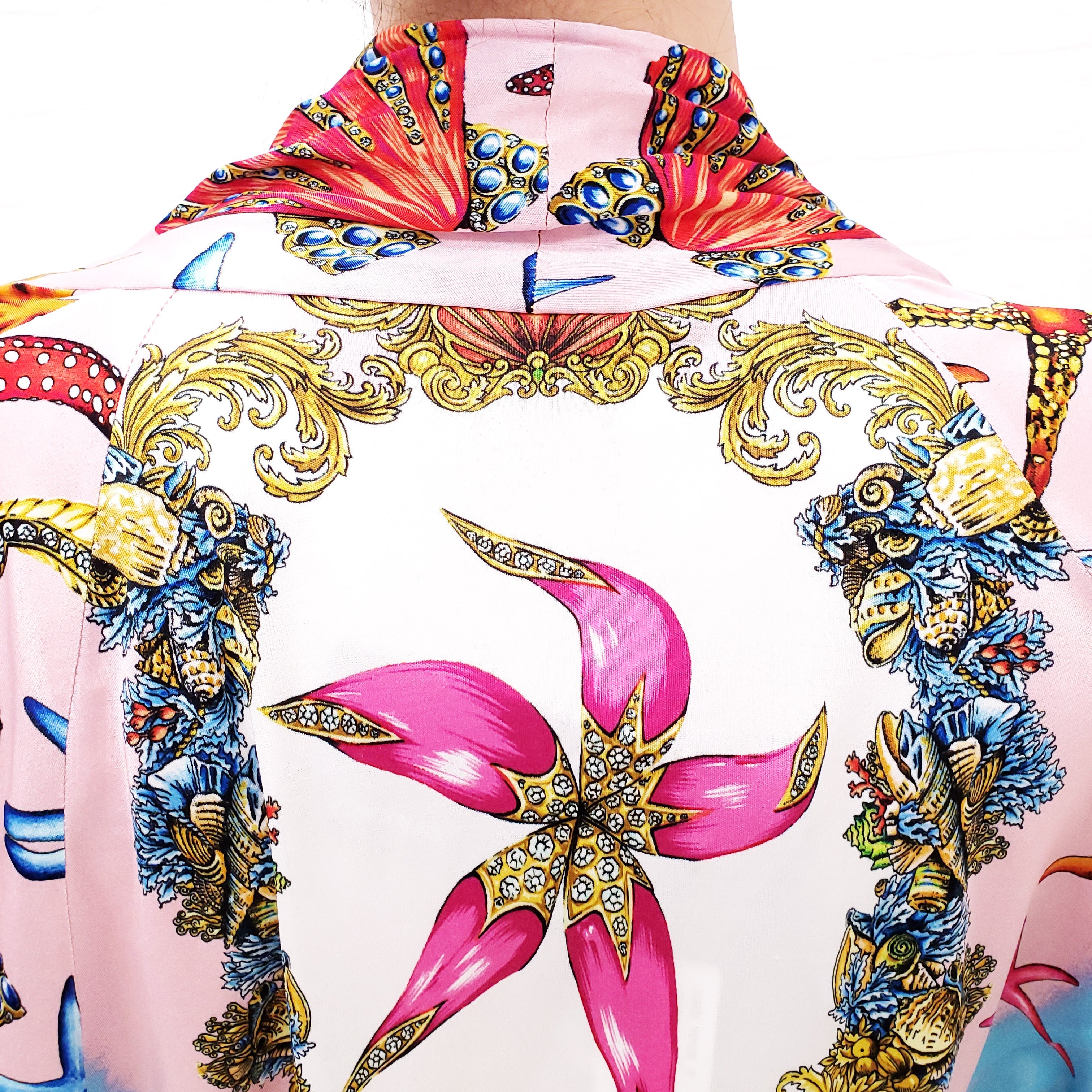 VERSACE 'TRESOR DE LA MER' SEASHELL PRINT BODYSUIT - SIZE 52