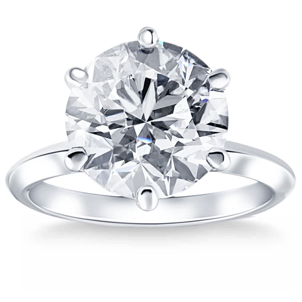 Certified 6 Ct Solitaire Diamond Engagement Ring Platinum Lab Grown Size: 6.5