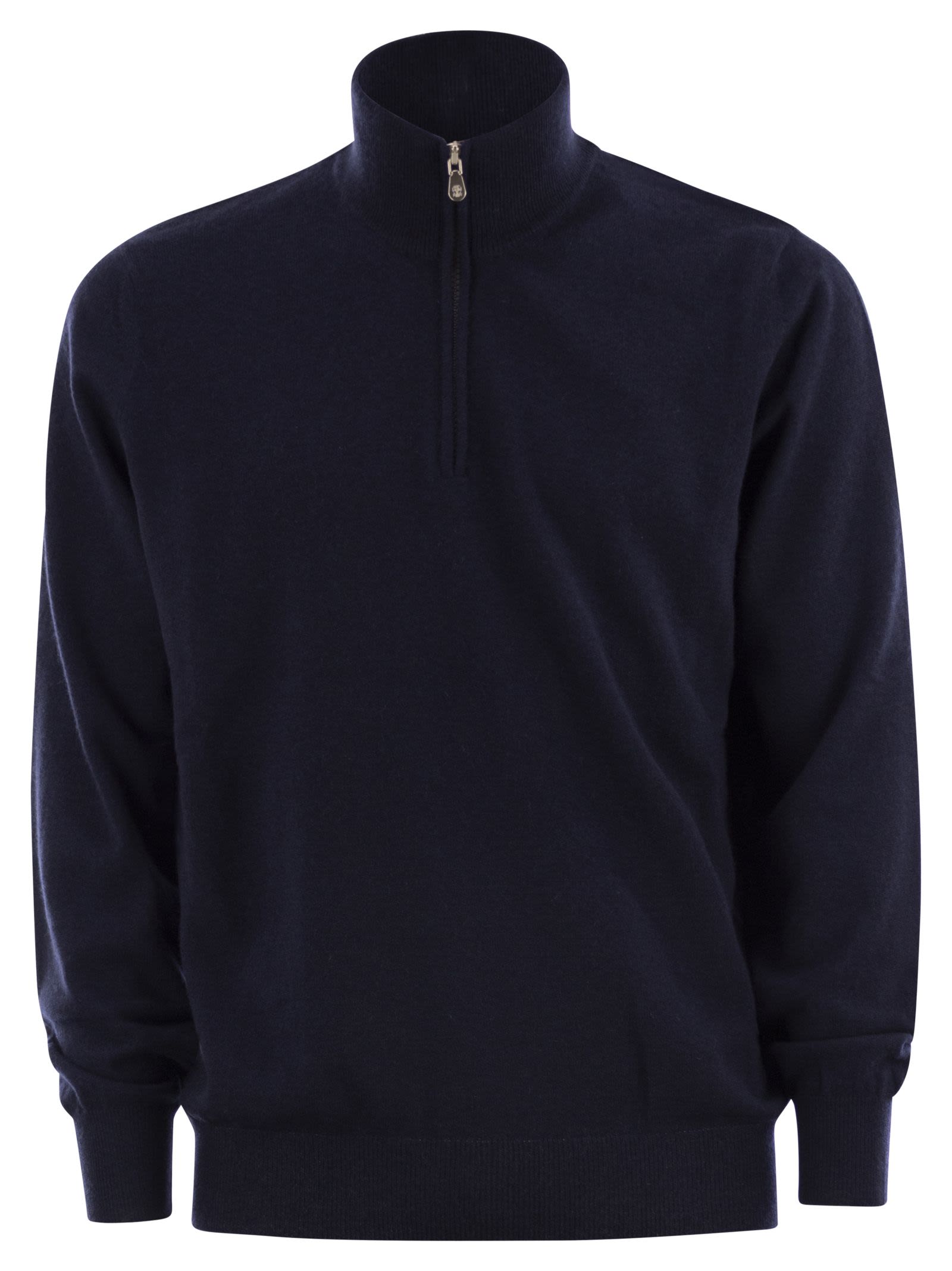 Brunello Cucinelli Men Cashmere Turtleneck Sweater With Zipper
