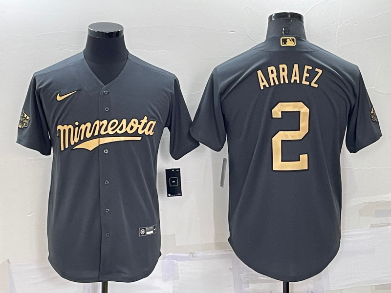 Men's Minnesota Twins Luis Arraez #2 Gray Replica Player Jersey1