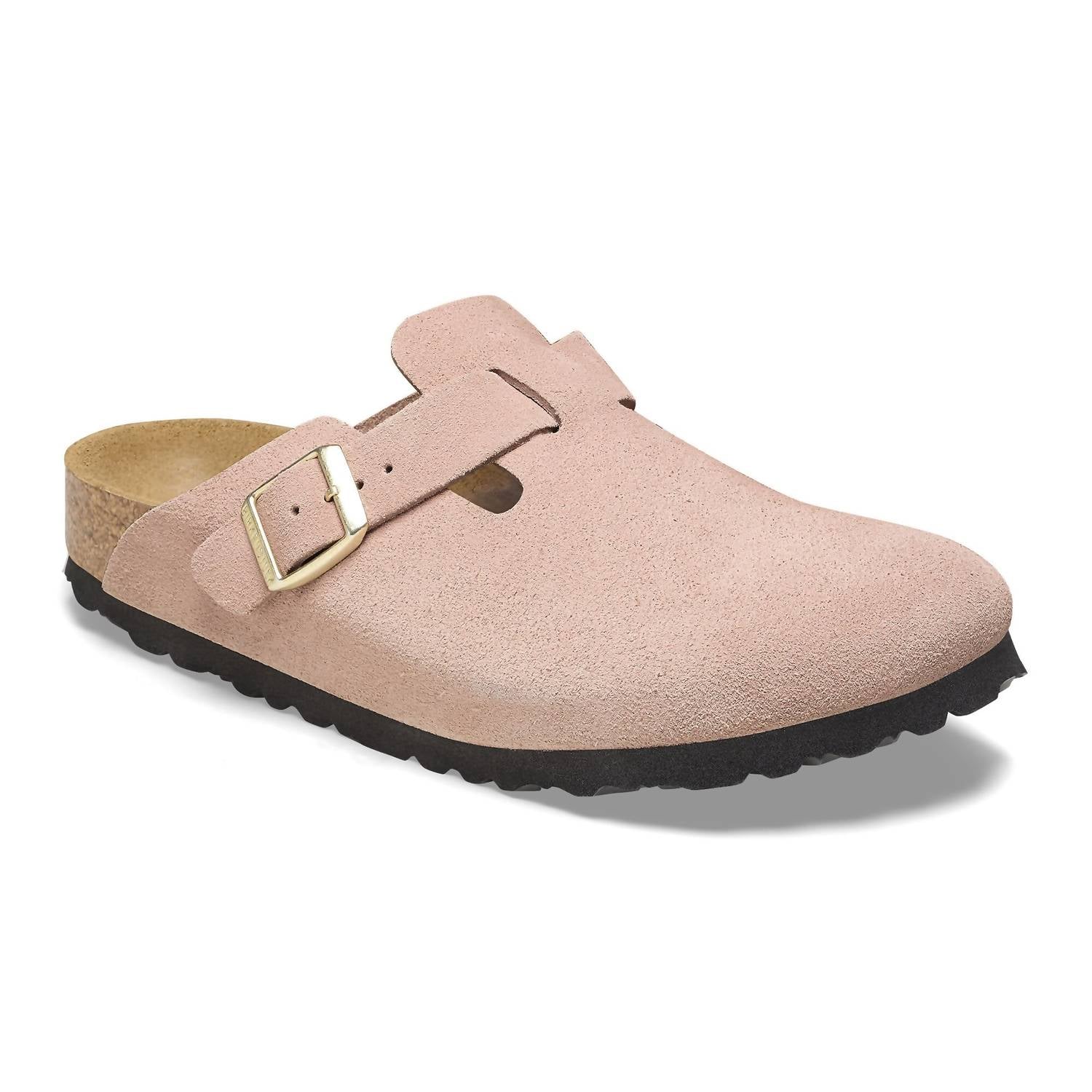 Women's Boston Suede Leather Clogs In Light Rose