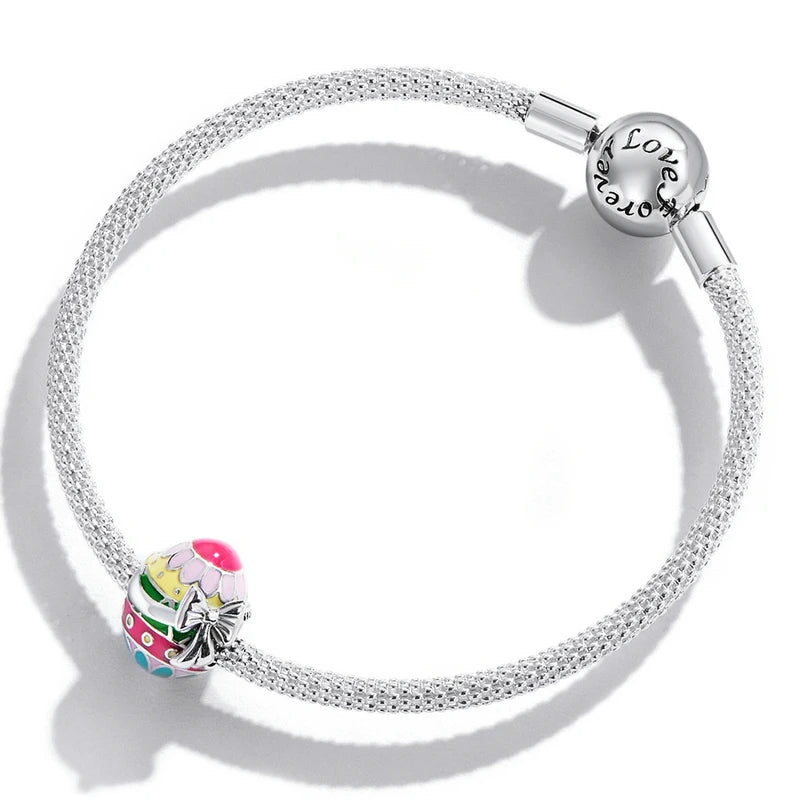 Colorful Easter Egg with Bow Charm