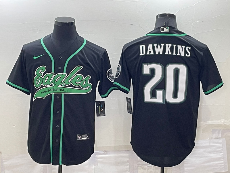 Men's Philadelphia Eagles Brian Dawkins #20 Black Game jersey Joint Edition