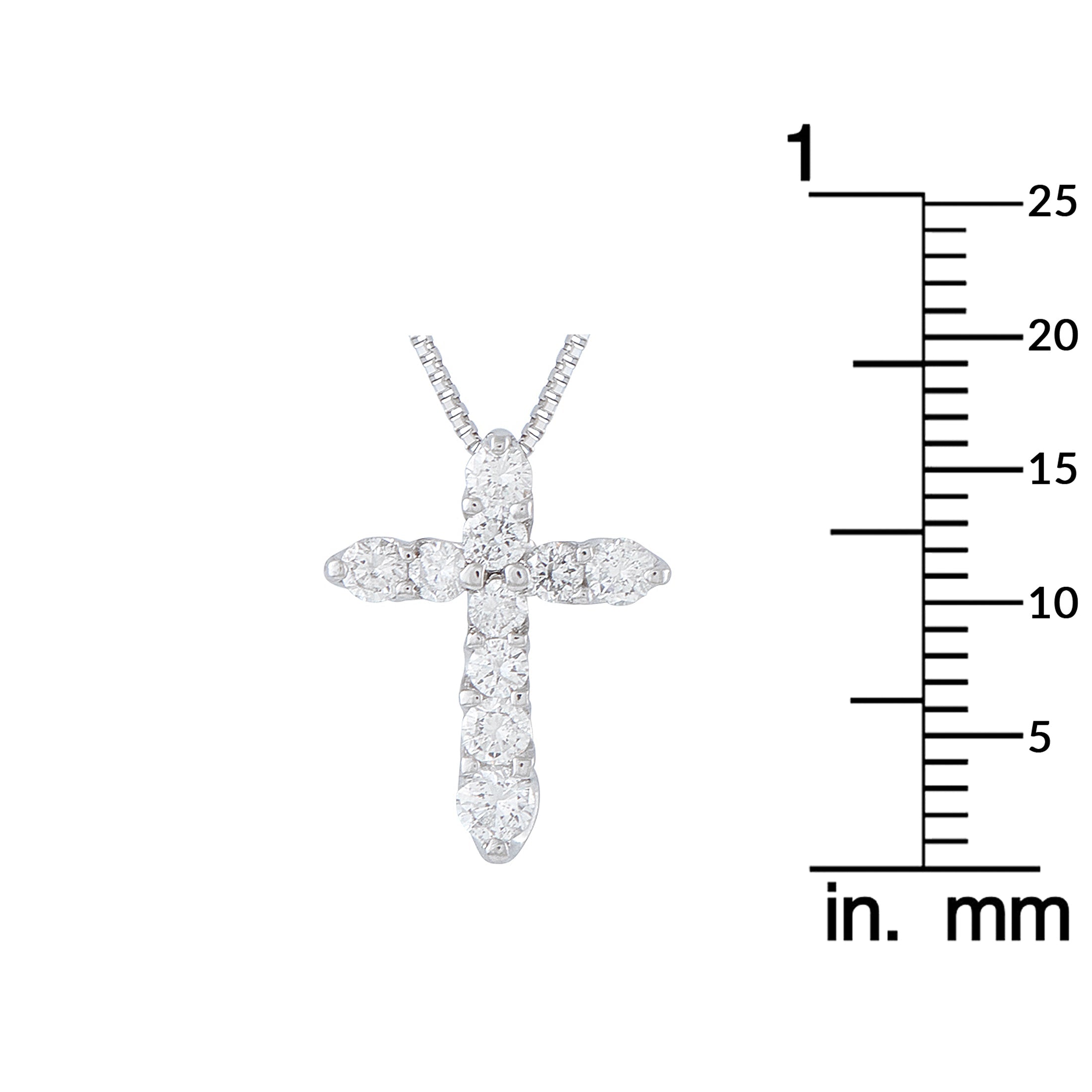 LB Exclusive Platinum 0.50ct Diamond Cross Pendant Necklace MF28-041326