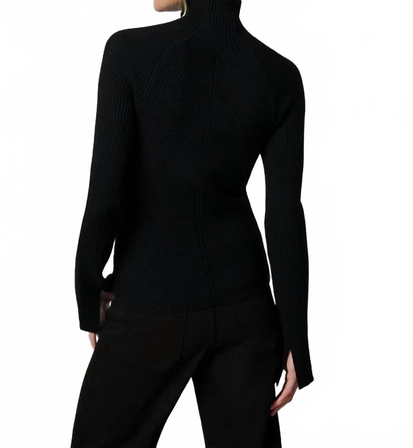 Palmer Turtleneck Top In Black