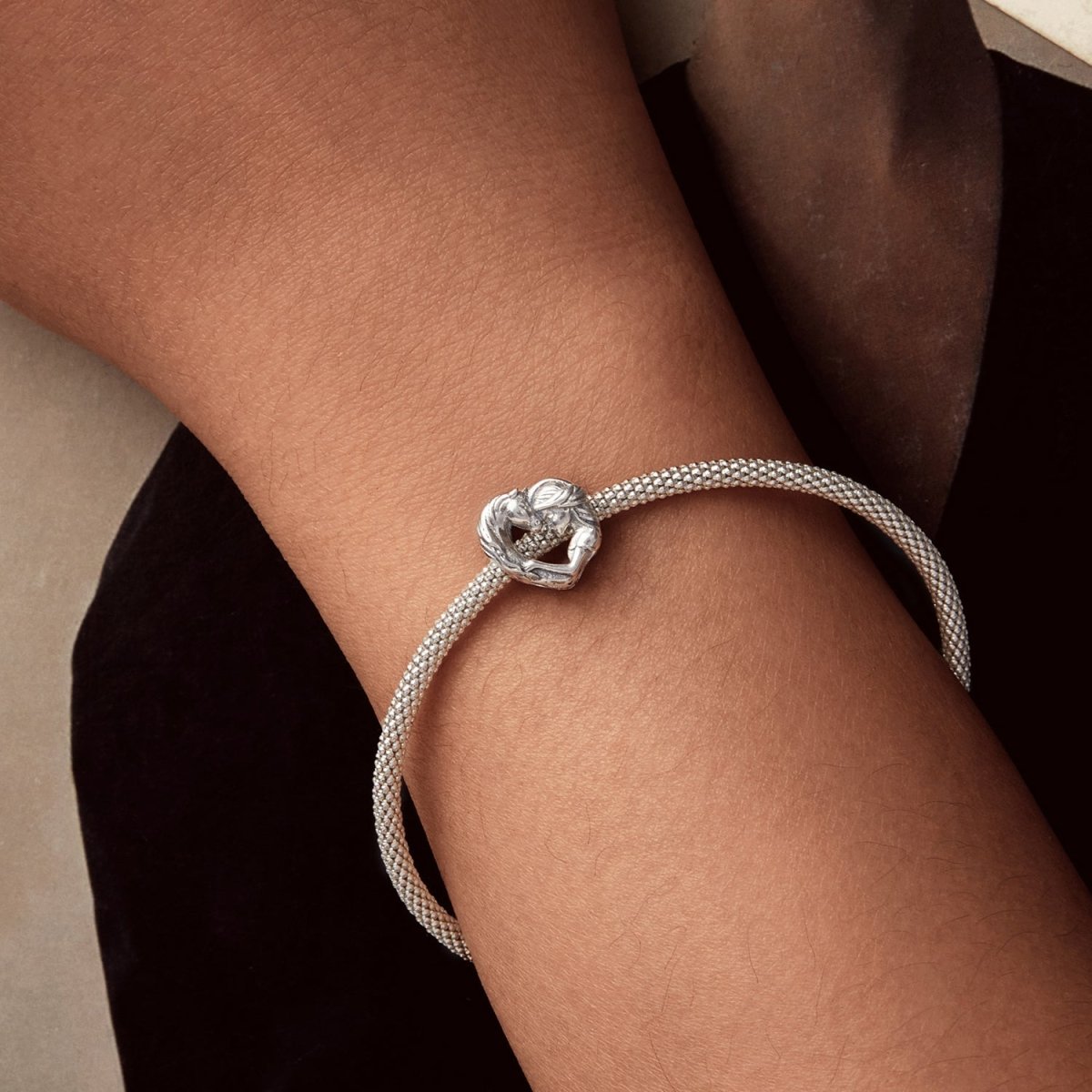 Girl & Horse Heart-Shaped Charm