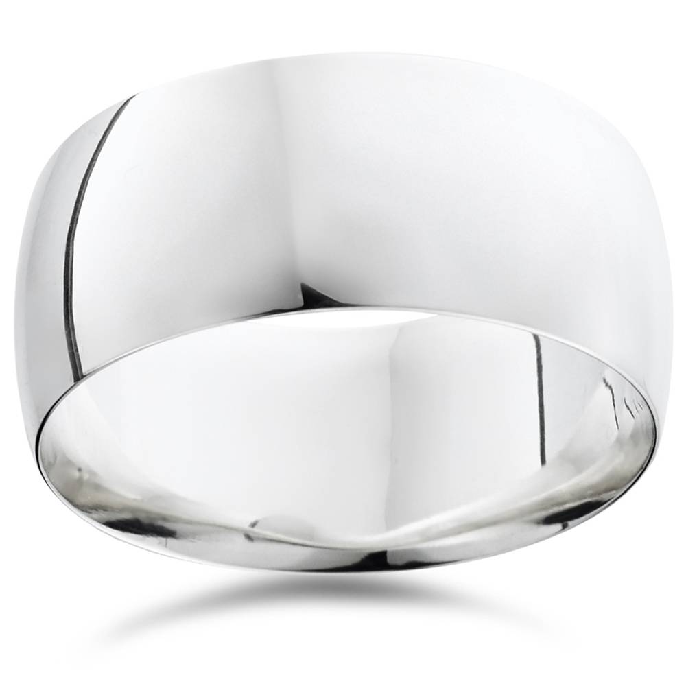 10mm Dome High Polished Wedding Band 950 Platinum Size Selectable