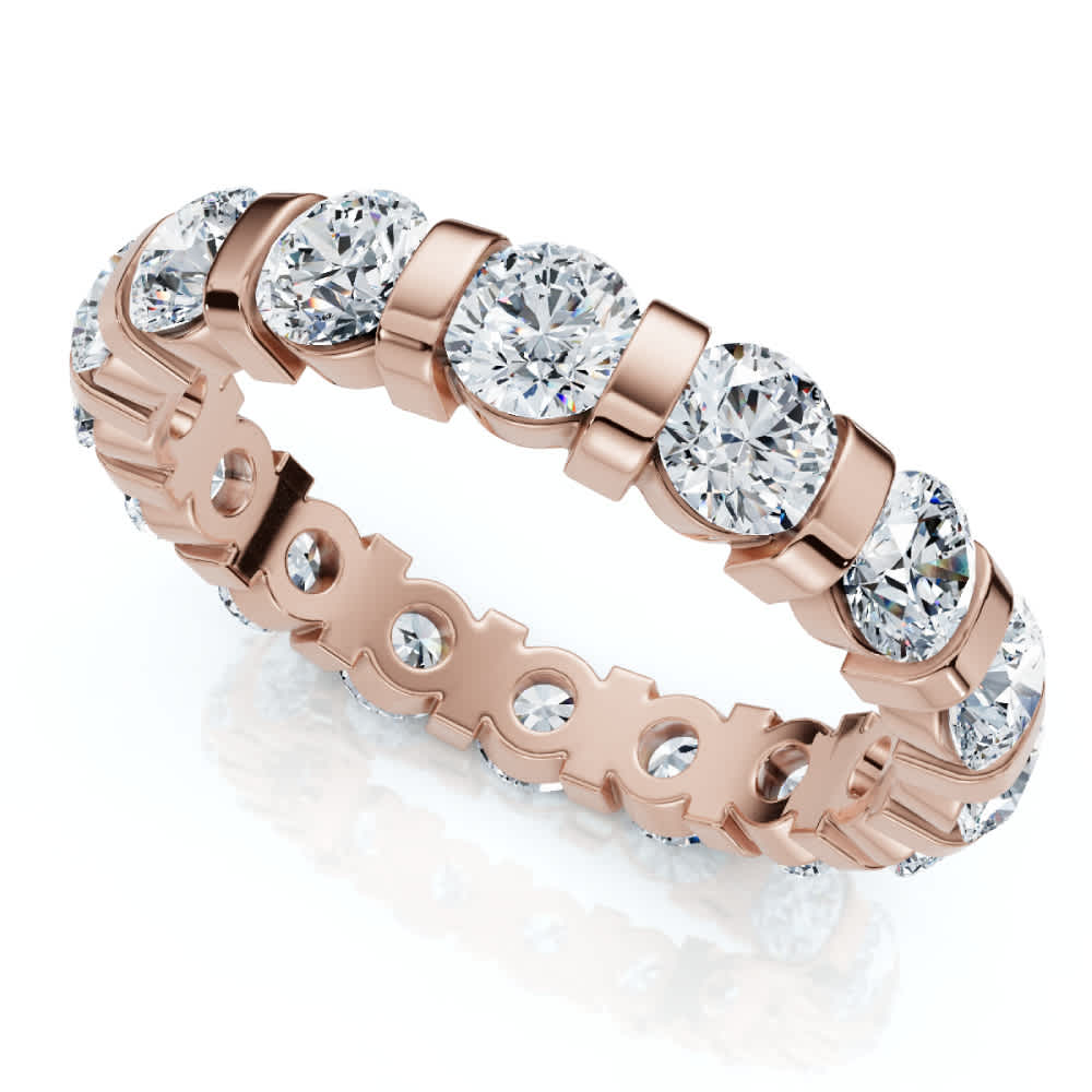 2 1/3Ct Bar Set Diamond Lab Grown Eternity Ring 14k Gold