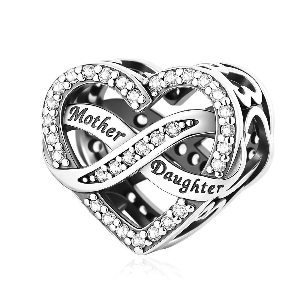 Mother Daughter Heart Infinity Charm