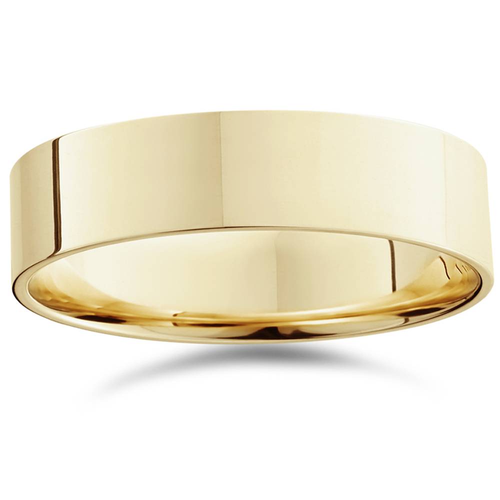 Mens 14K Yellow Gold Comfort Fit Plain Wedding Band Size Selectable