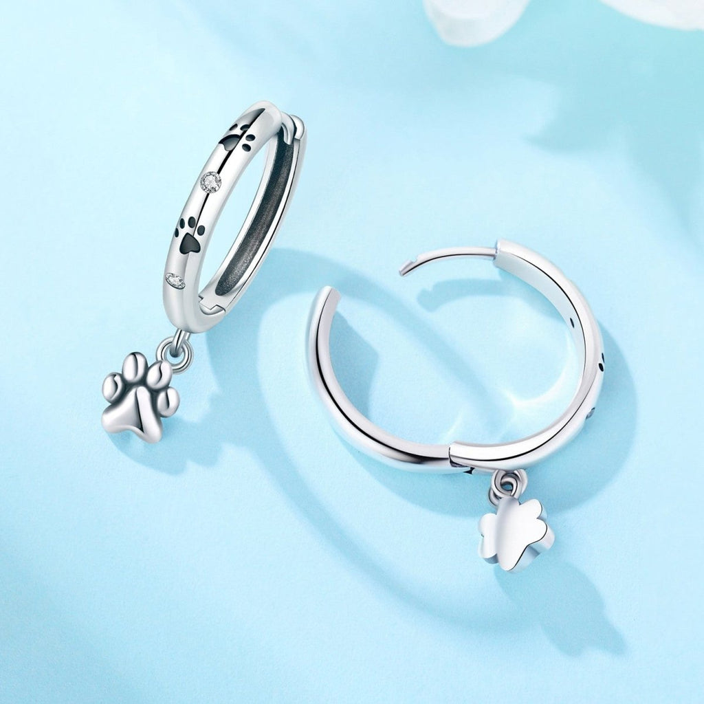 Paw Print Hoop Earrings