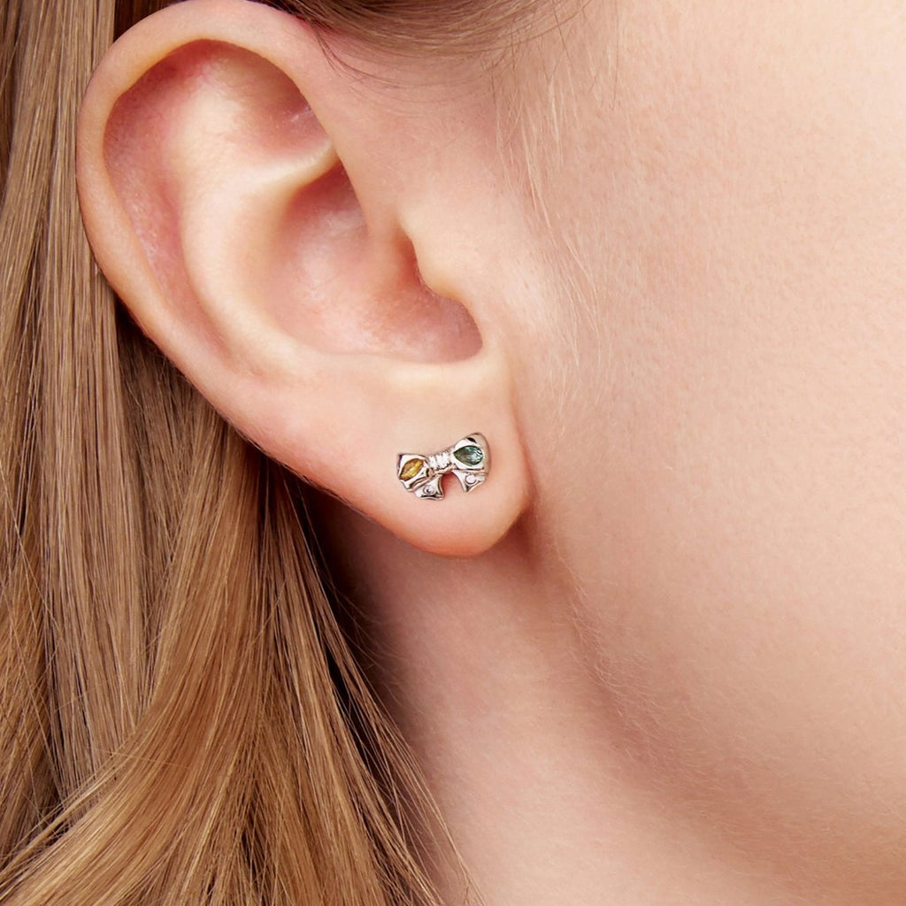 Rainbow Bow Stud Earrings