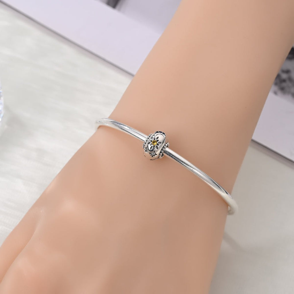 Sunflower & Crescent Moon Charm
