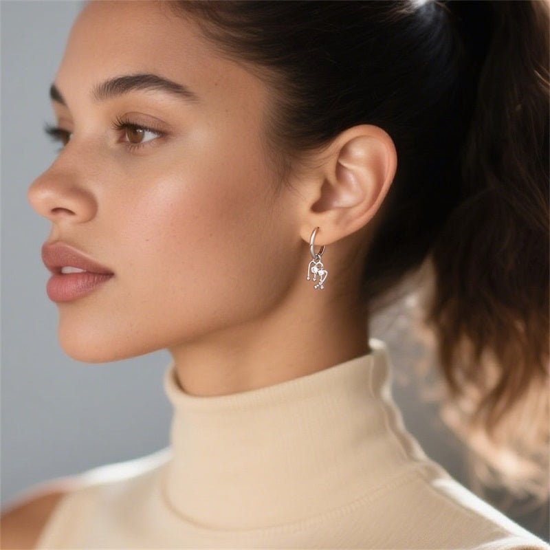 Virgo Constellation Zodiac Hoop Earrings